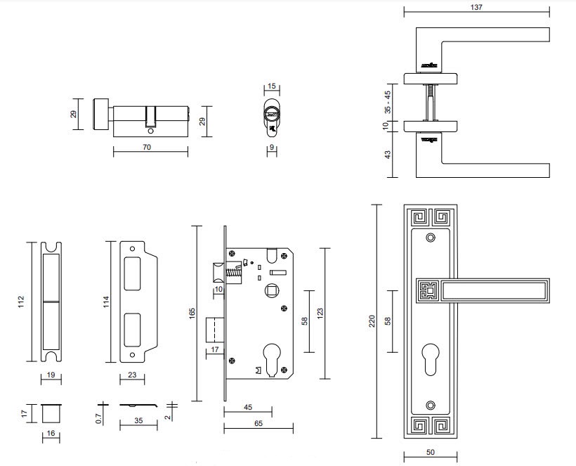 Thông số kỹ thuật Khóa cửa VICKINI 32017.001