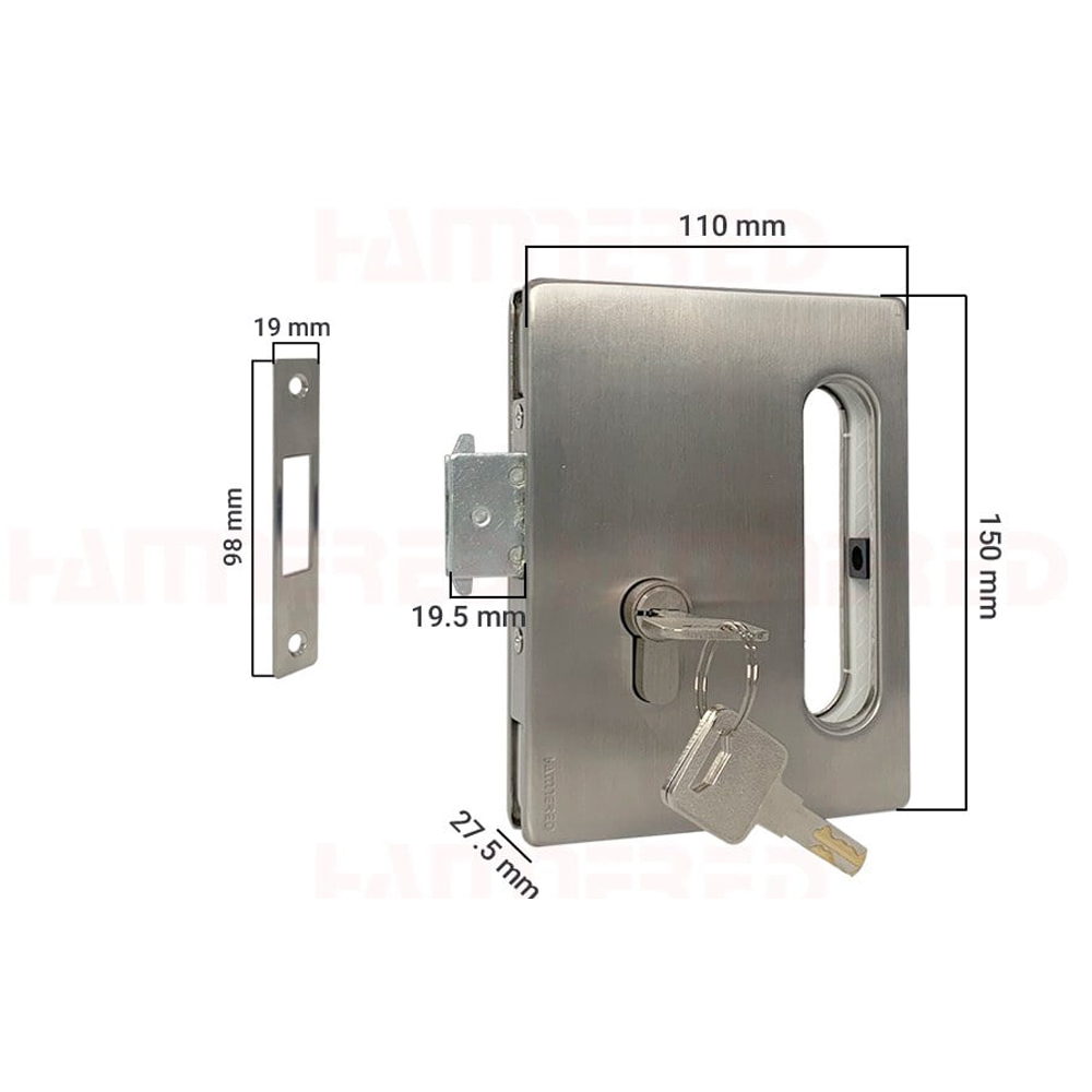 Thông số kỹ thuật khóa kính lùa đơn HMR833-01SS inox 304