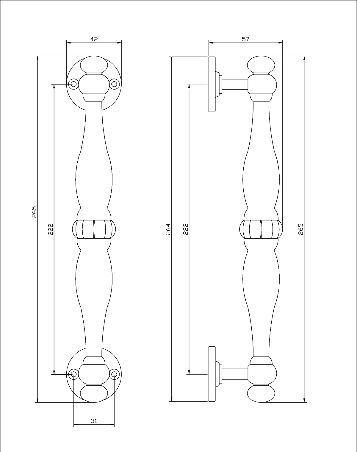 Thông số kỹ thuật tay nắm cửa VICKINI 42173.001