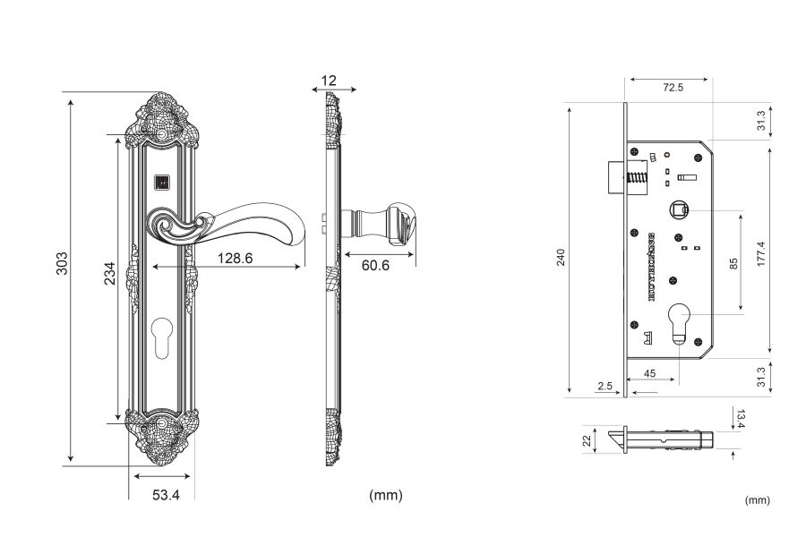 Thông số kỹ thuật bộ khóa HCR 8529