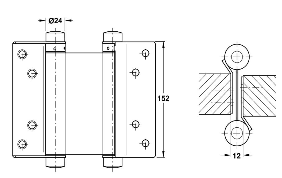 Thông Số Kĩ Thuật Bản lề Bật 2 Chiều Hafele 927.97.030 20-25kg 126mm Inox 304