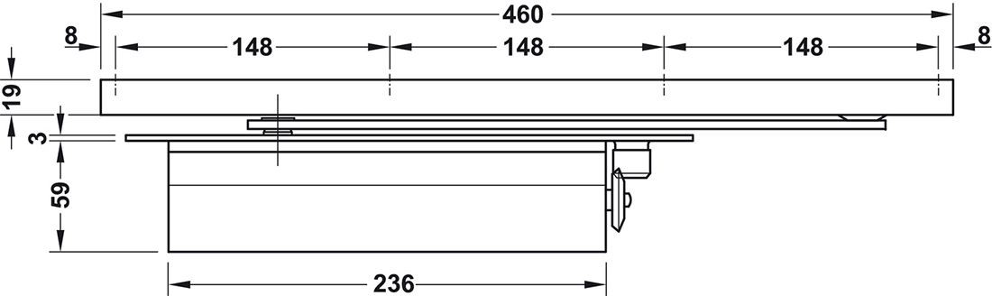 Thông số kĩ thuật cùi chỏ âm Hafele 931.84.006 130kg DCL33A có điểm dừng