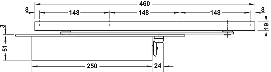 Thông số kĩ thuật cùi chỏ âm Hafele 931.84.389 150kg DCL70 có điểm dừng