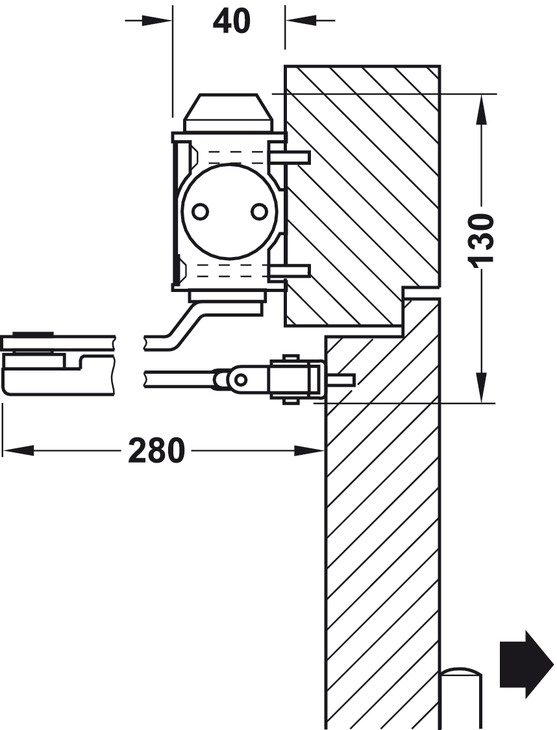 Thông Số Kĩ Thuật Tay co thủy lực Hafele 931.84.629 80kg DCL15 không điểm dừng