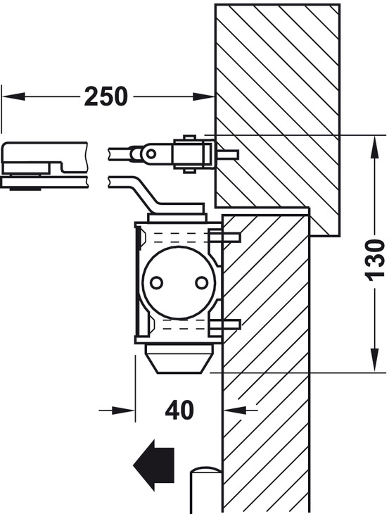 Thông Số Kĩ Thuật Tay co thủy lực Hafele 931.84.629 80kg DCL15 không điểm dừng