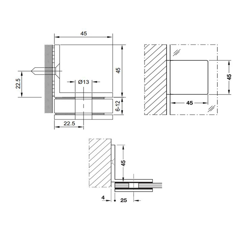 Thông số kĩ thuật bát tường kính Hafele 981.00.542