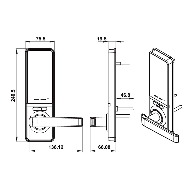 Thông số kĩ thuật khóa cửa Hafele EL700-TC 912.05.495