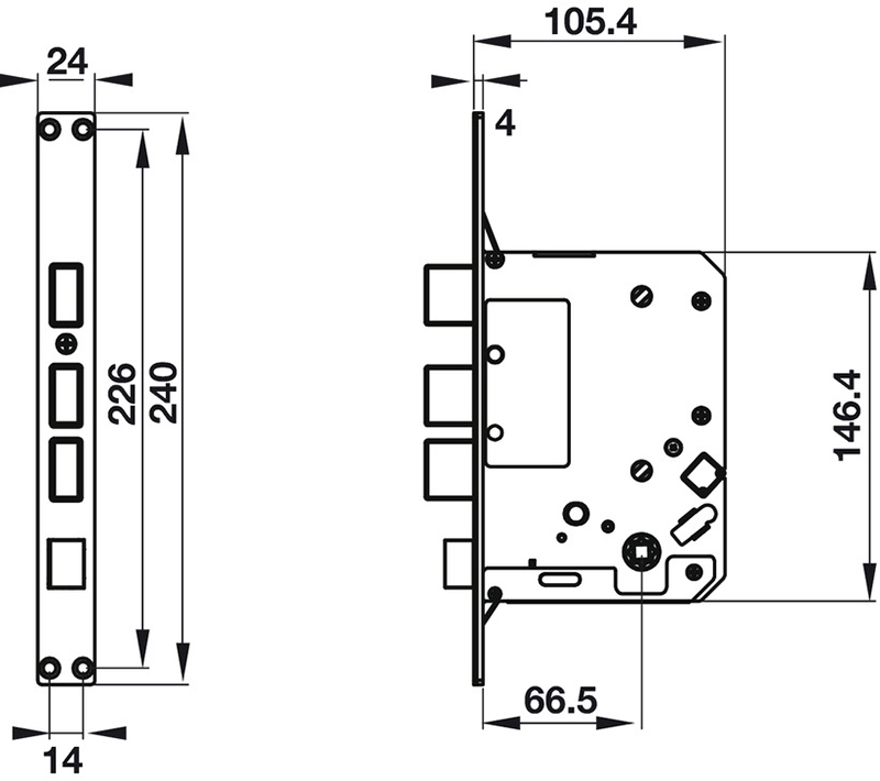 Thông số kĩ thuật khóa cửa Hafele EL950-TCS 912.05.353