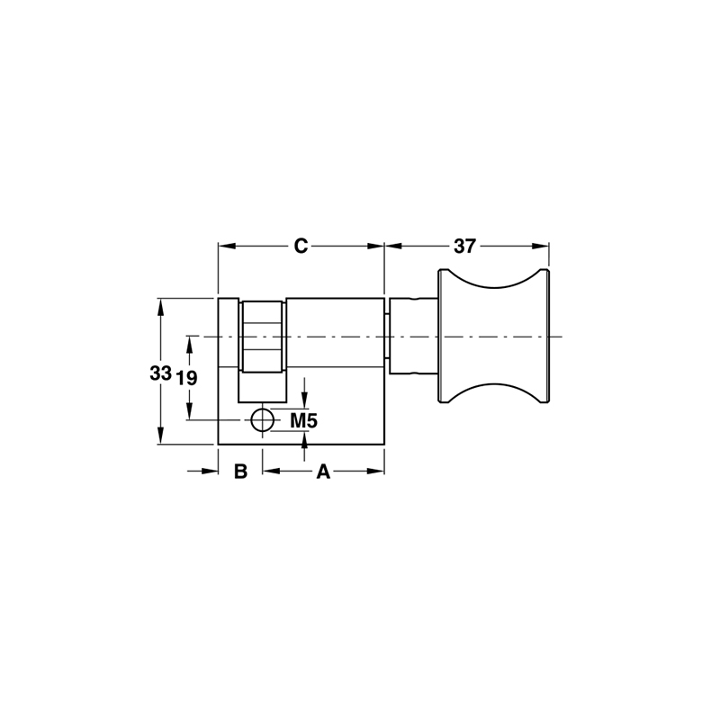 Thông số kĩ thuật lõi khóa 1 đầu núm vặn Hafele 916.96.207 40mm