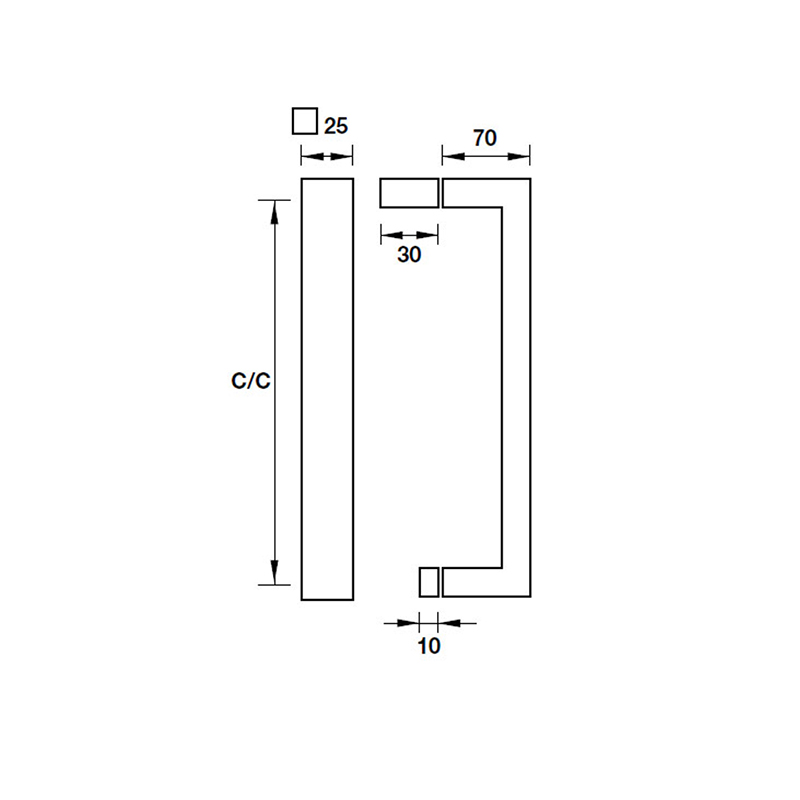 Thông số kĩ thuật tay nắm cửa Hafele 903.11.561 tim 500 inox bóng