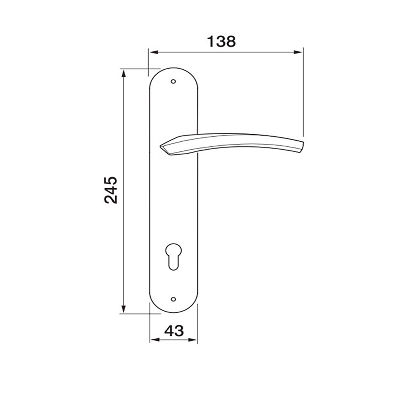 Thông số kĩ thuật tay nắm khóa inox 304 Hafele 901.79.057 250mm