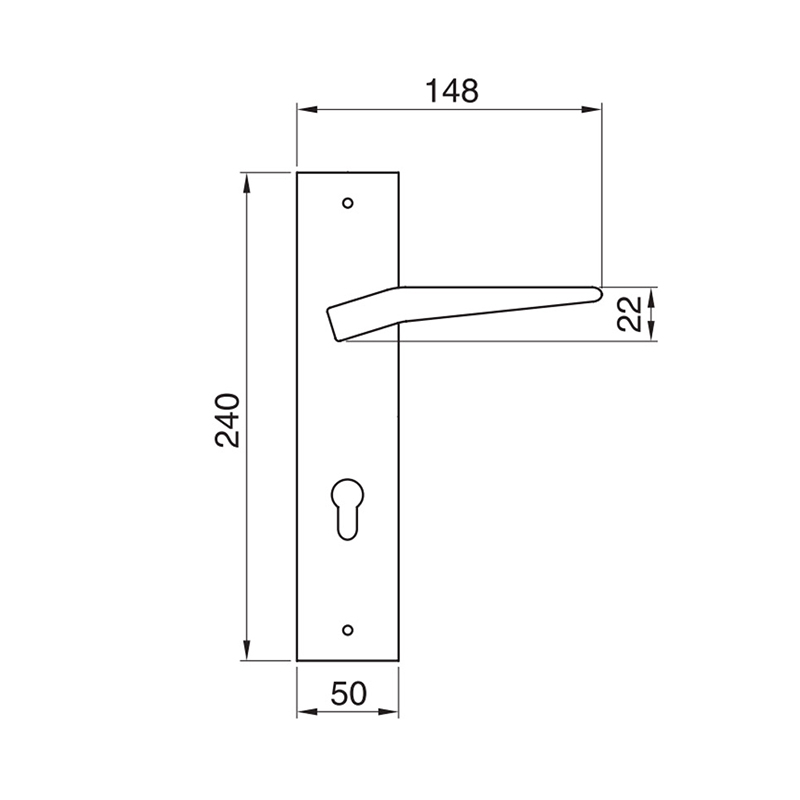 Thông số kĩ thuật tay nắm khóa inox 304 Hafele 901.79.071 240mm