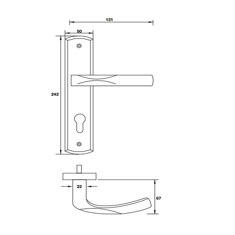 Thông số kĩ thuật tay nắm khóa inox 304 Hafele 903.98.462 240mm