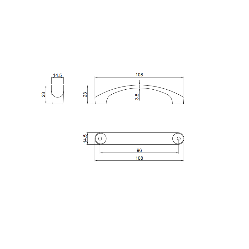 Thông số kĩ thuật tay tủ IVAN 09805.096 BSN ken xước bóng dài 96mm