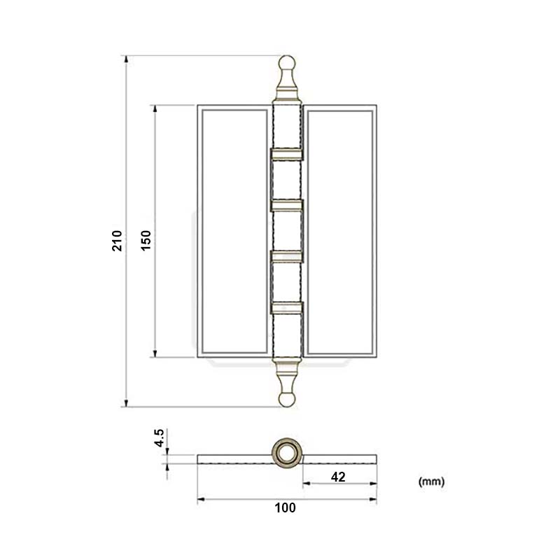 Thông số kỹ thuật bản lề SL02 dài 150mm