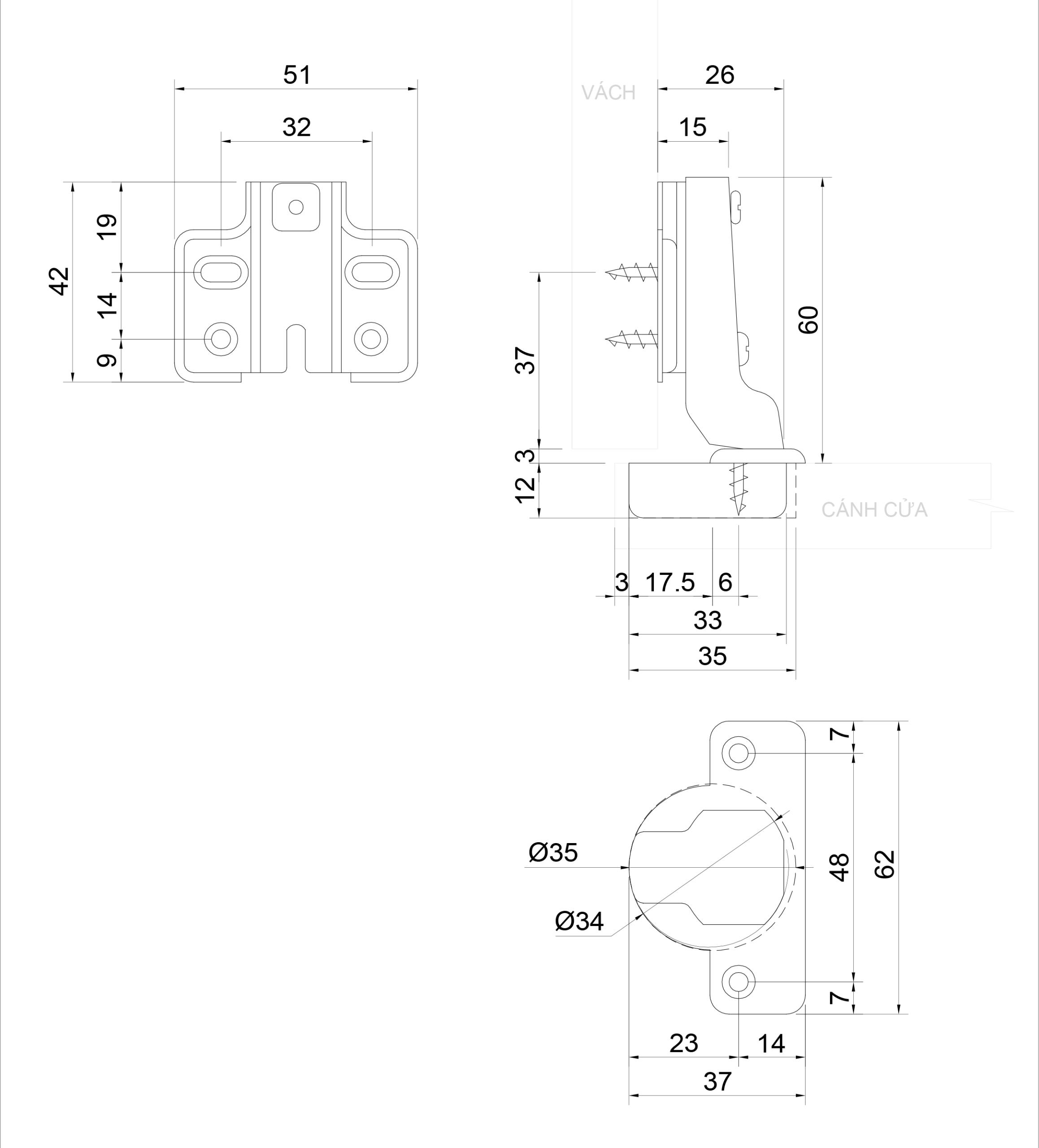 Thông số kỹ thuật bản lề bật IVAN 01261.002