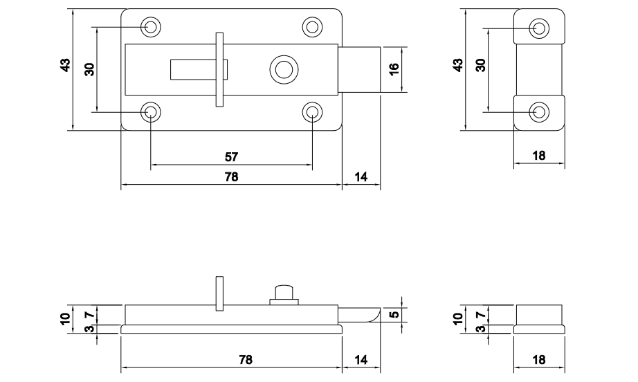 Thông số kỹ thuật chốt cửa VICKINI 46103.080 SSS