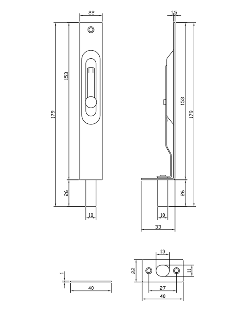 Thông số kỹ thuật chốt cửa VICKINI 46220 150 SSS