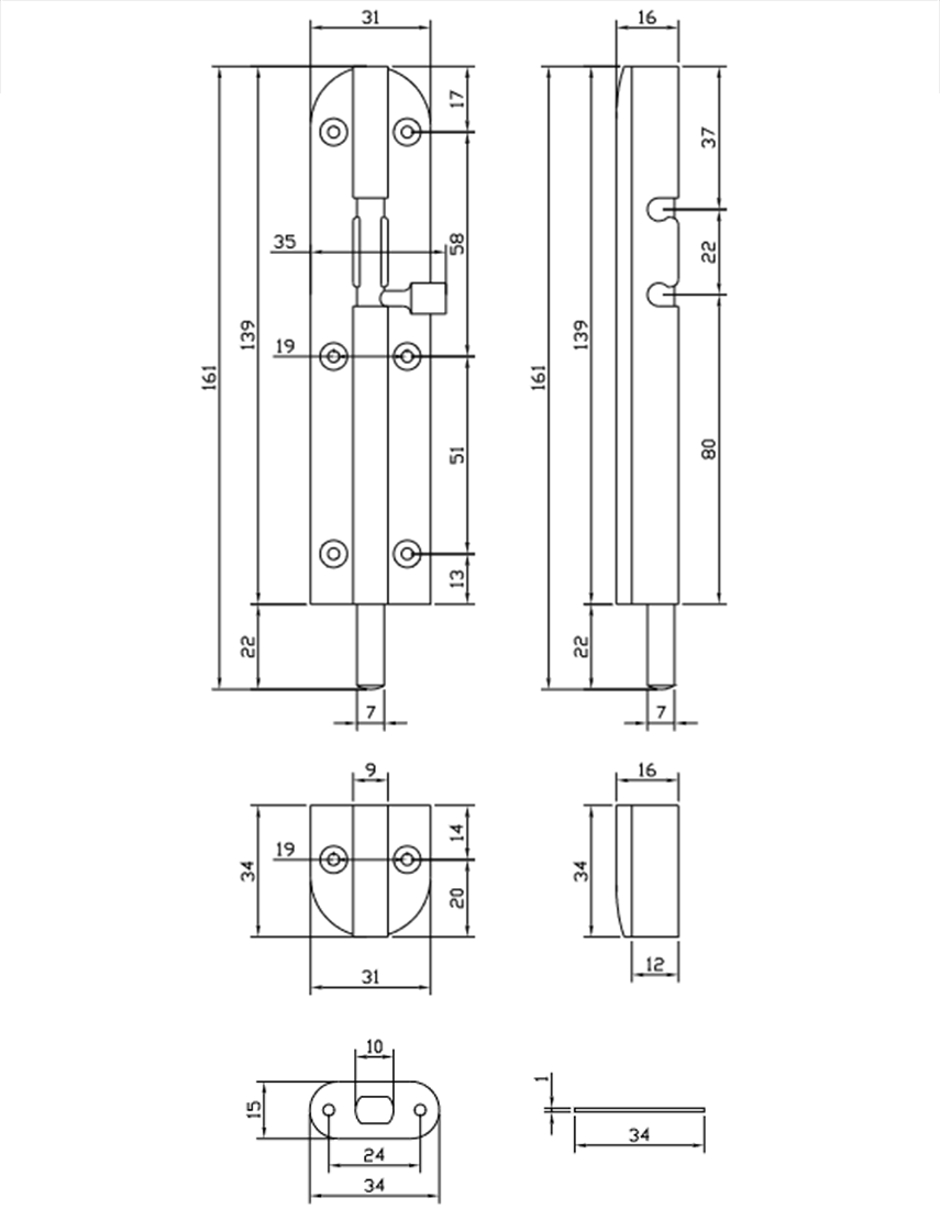 Thông số kỹ thuật chốt cửa VICKINI 46360.150 SSS