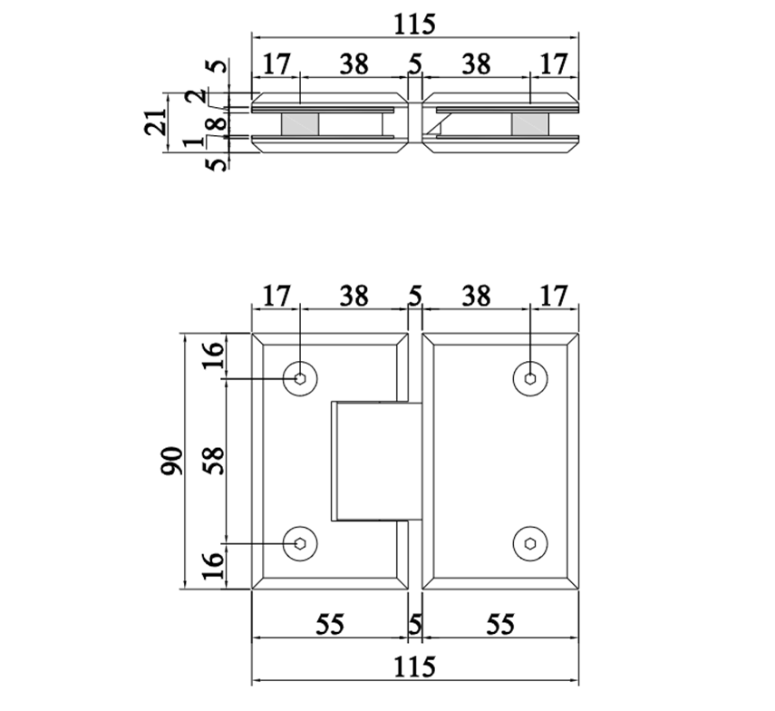 Thông số kỹ thuật kẹp kính VICKINI 66048.180