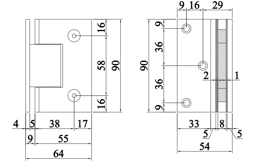 Thông số kỹ thuật kẹp kính VICKINI 66078.091