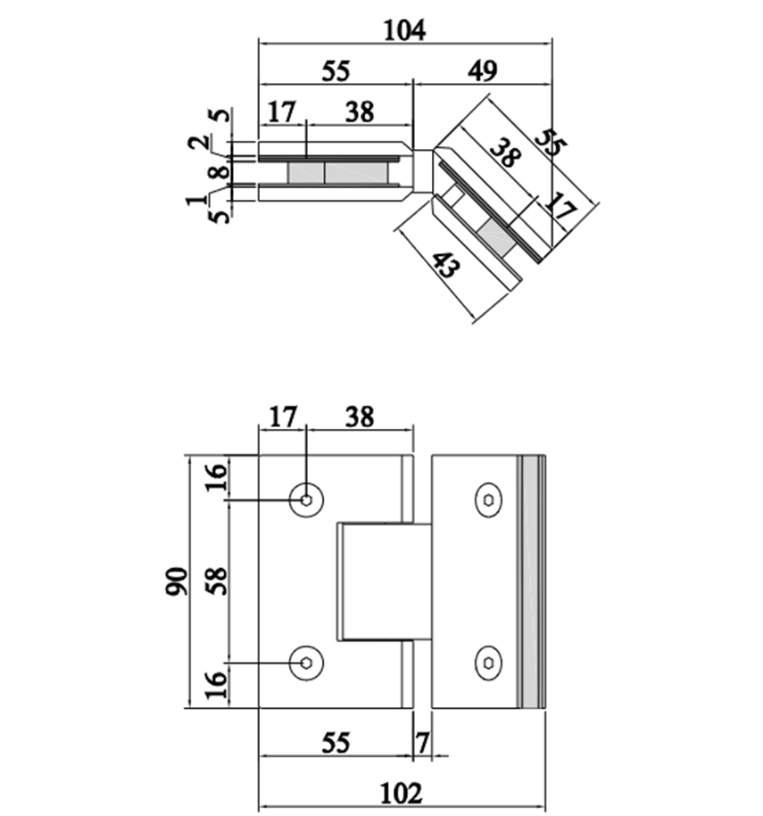 Thông số kỹ thuật kẹp kính VICKINI 66078.135