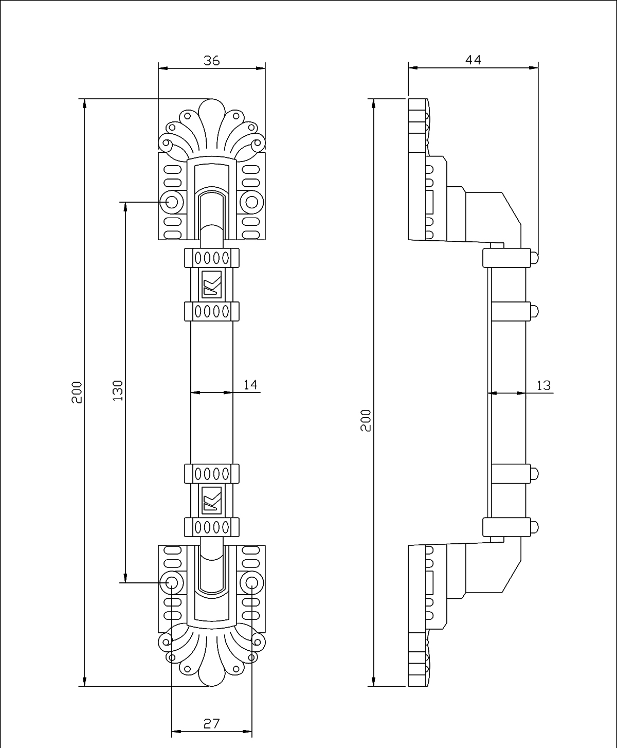 Thông số kỹ thuật tay nắm cửa VICKINI 42405-200