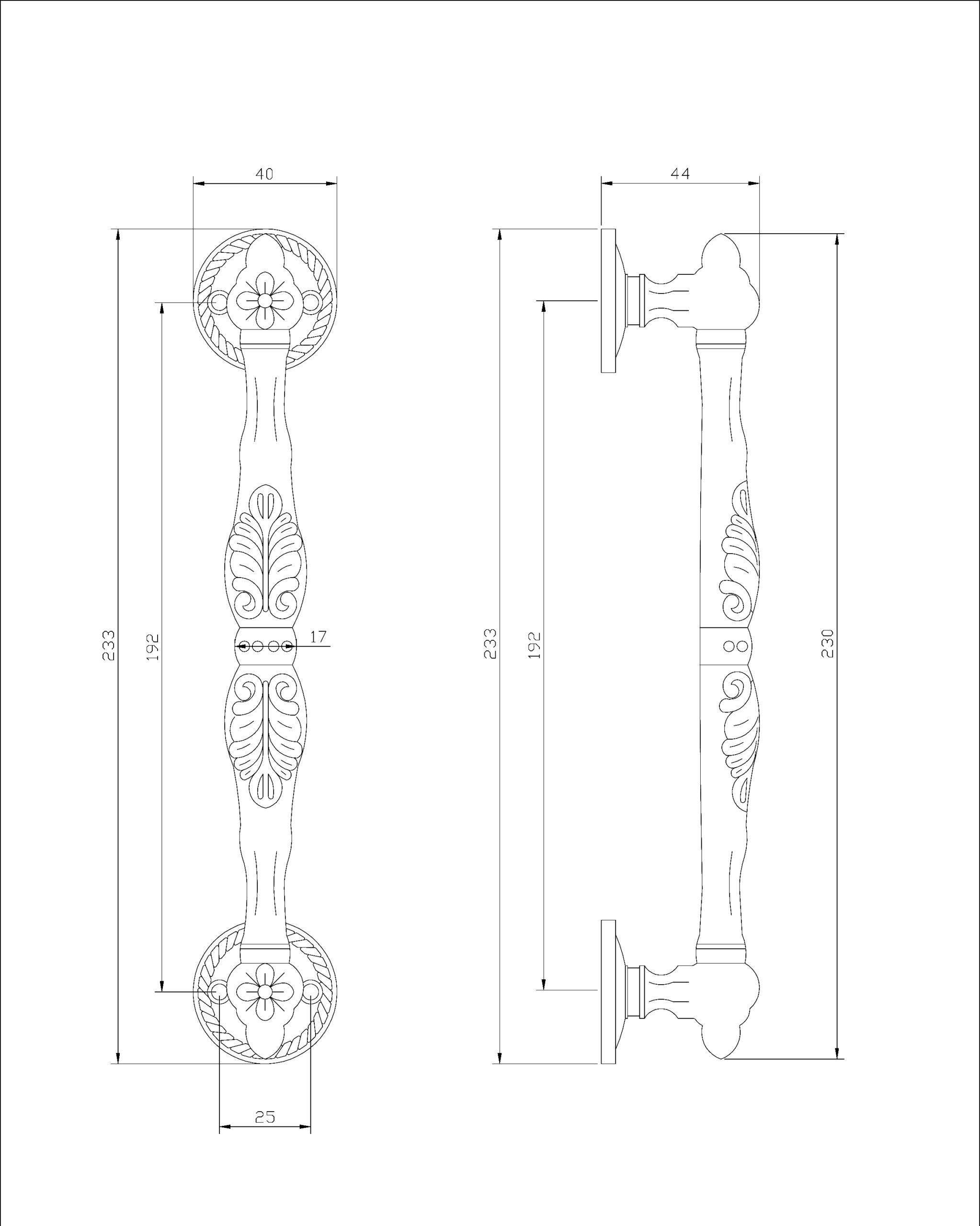 Thông số kỹ thuật tay nắm cửa VICKINI 42434.200