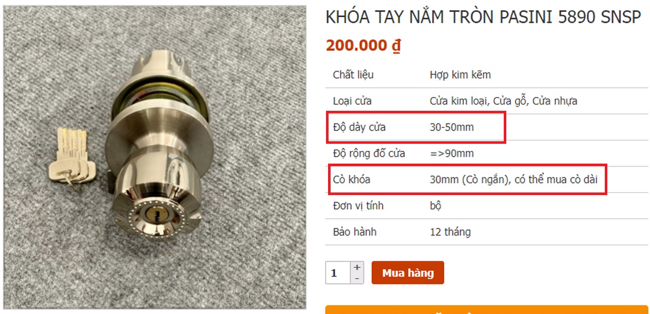 Những chú ý khi mua khóa tay nắm tròn