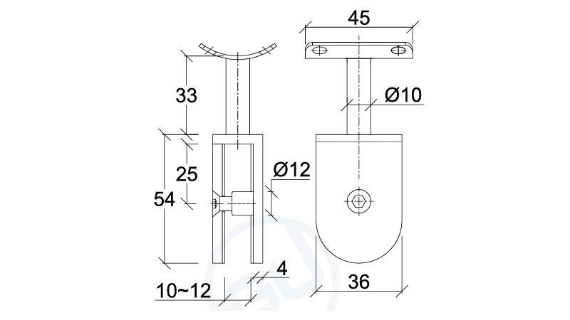 Thông số kỹ thuật chân kính TLC016 bầu 45mm khoan kính