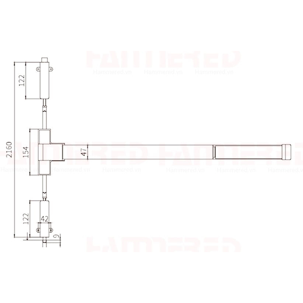 Thông số kỹ thuật thanh thoát hiểm đôi HMR1520P