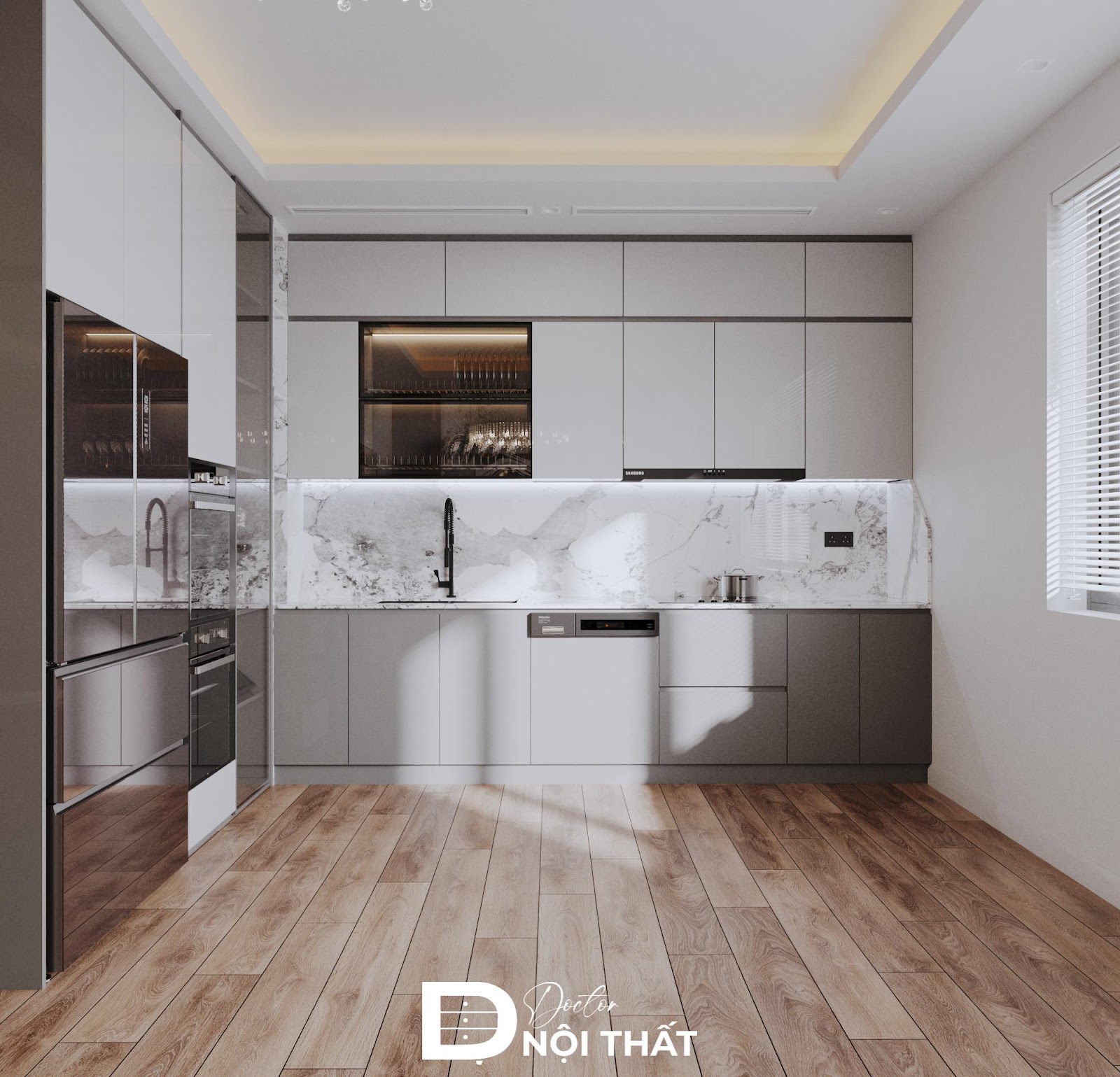 Bố trí đầy đủ các phụ kiện tủ bếp cơ bản