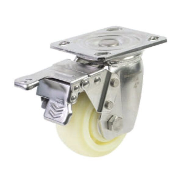 Bánh xe đẩy nhựa PP BXD113-100 xoay có khóa càng inox 304
