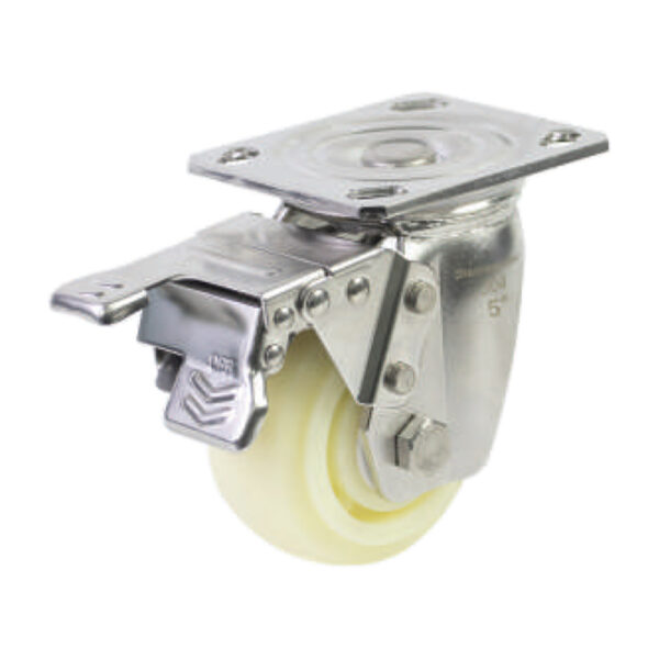 Bánh xe đẩy nhựa PP BXD113-125 xoay có khóa càng inox 304